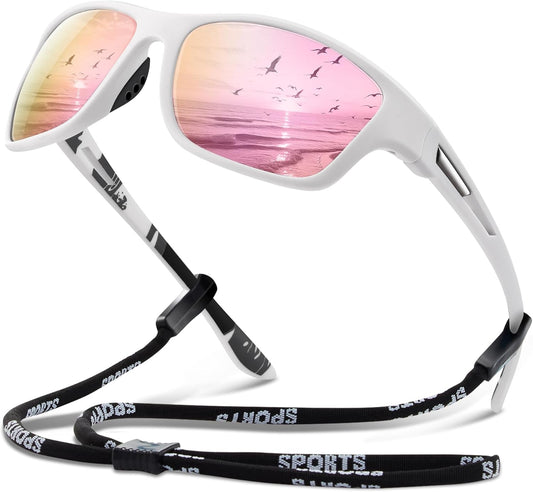 suoso Polarized Sports Sunglasses for Men: UV400 Protection Glasses Womens Wrap Around Goggles for Driving Fishing